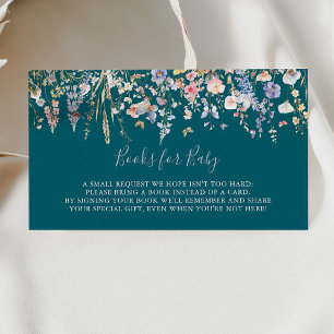 Tarjeta De Recepción Solicitud de libro de Baby Shower de Wildflower Gr