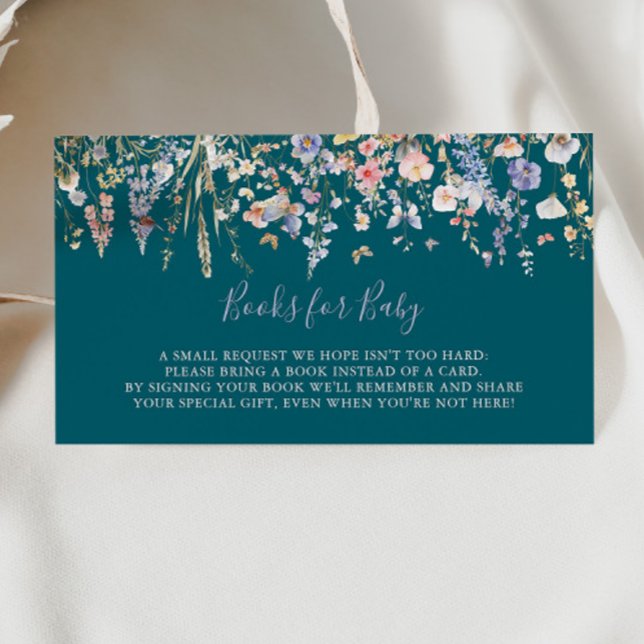 Tarjeta De Recepción Solicitud de libro de Baby Shower de Wildflower Gr (Subido por el creador)
