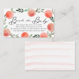 Tarjeta De Recepción Solicitud de libro de Baby Shower de Wreath Peach