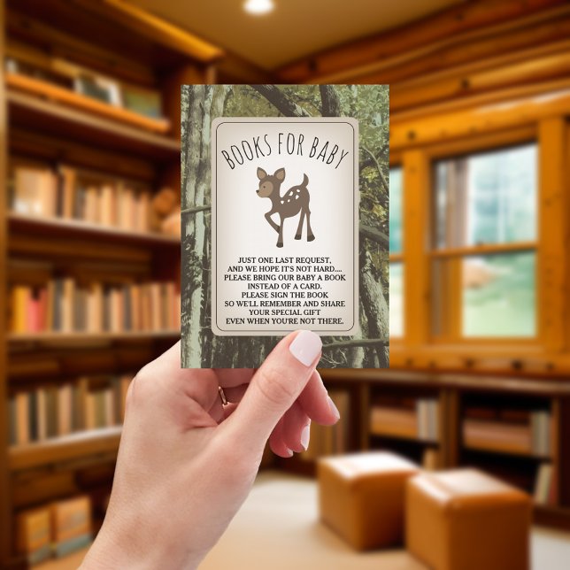 Tarjeta De Recepción Solicitud de libro de Baby Shower Deer Camouflage (Subido por el creador)