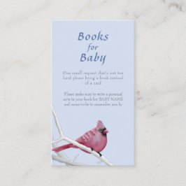 Tarjeta De Recepción Solicitud de libro de Baby Shower del cardenal azu