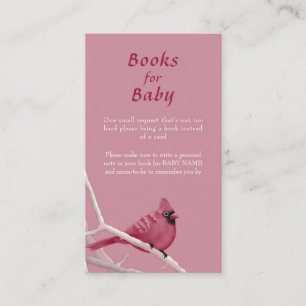 Tarjeta De Recepción Solicitud de libro de Baby Shower del cardenal de 