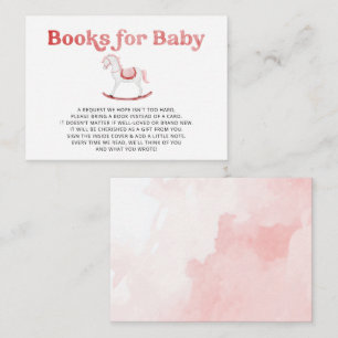 Tarjeta De Recepción Solicitud de libro de Baby Shower del Chica rosado