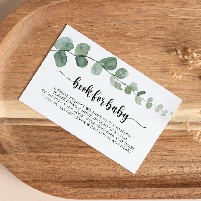 Tarjeta De Recepción Solicitud de libro de Baby Shower Delight Eucalypt (Subido por el creador)