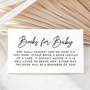 Tarjeta De Recepción Solicitud de libro de Baby Shower en negrita