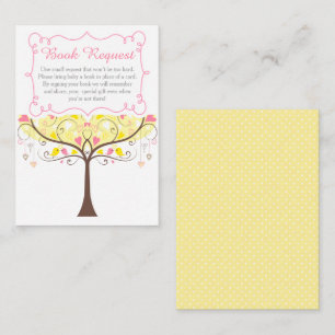 Tarjeta De Recepción Solicitud de libro de baby shower floral amarillo