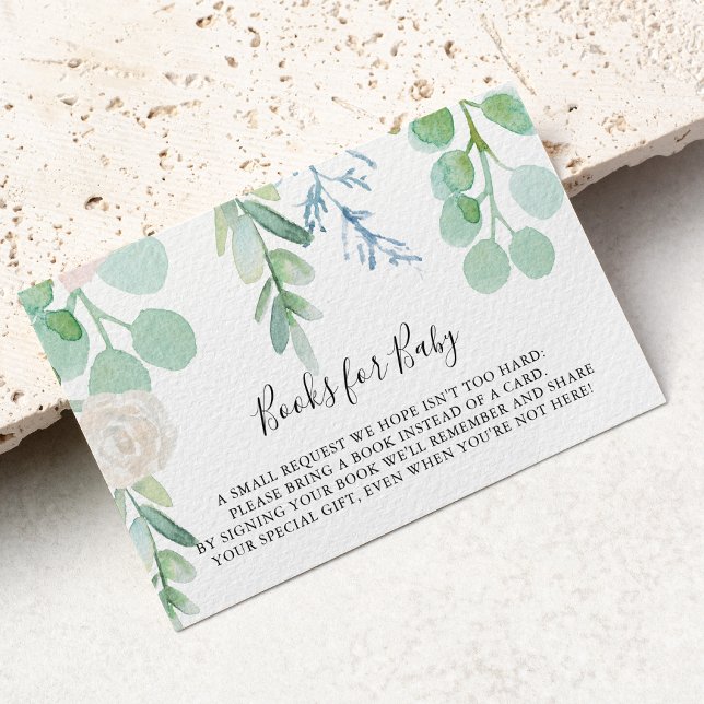 Tarjeta De Recepción Solicitud de libro de Baby Shower floral tropical (Subido por el creador)