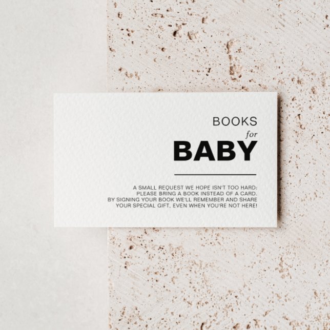 Tarjeta De Recepción Solicitud de libro de Baby Shower formal minimalis (Subido por el creador)