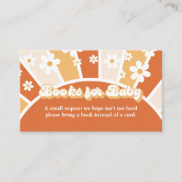Tarjeta De Recepción Solicitud de libro de Baby Shower Groovy Baby Retr