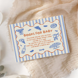 Tarjeta De Recepción Solicitud de libro de baby shower italiano dibujad