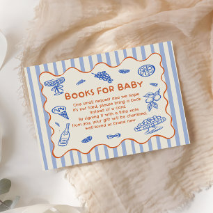 Tarjeta De Recepción Solicitud de libro de baby shower italiano dibujad