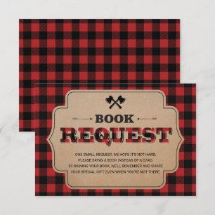 Tarjeta De Recepción Solicitud de libro de Baby Shower Lumberjack Buffa