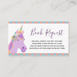 Tarjeta De Recepción Solicitud de libro de Baby Shower Magple Purple Un