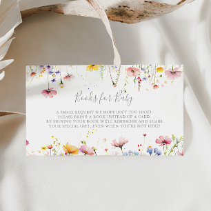 Tarjeta De Recepción Solicitud de libro de Baby Shower Meadow Wildflowe