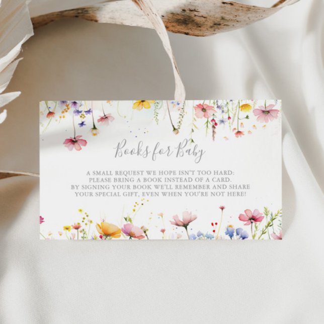 Tarjeta De Recepción Solicitud de libro de Baby Shower Meadow Wildflowe (Subido por el creador)
