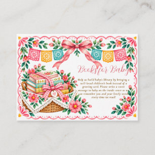 Tarjeta De Recepción Solicitud de libro de baby shower mexicano Little 