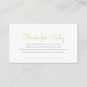 Tarjeta De Recepción Solicitud de libro de Baby Shower Minimalista simp