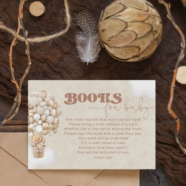 Tarjeta De Recepción Solicitud de libro de Baby Shower neutral de Teddy (Subido por el creador)
