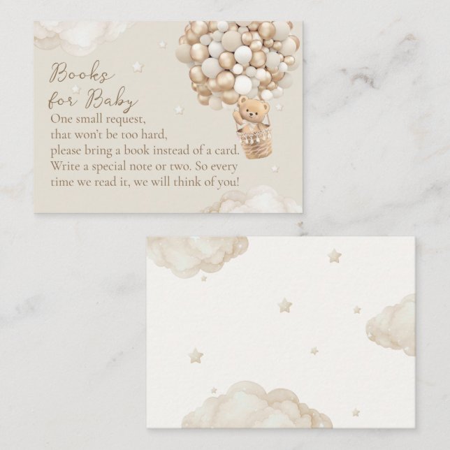 Tarjeta De Recepción Solicitud de libro de Baby Shower neutro sobre el  (Anverso / Reverso)