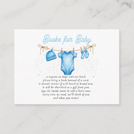 Tarjeta De Recepción Solicitud de libro de baby shower Niño Azul de Ten