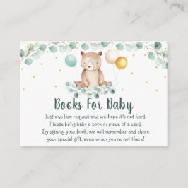 Tarjeta De Recepción Solicitud de libro de Baby Shower Oro Greenery Gol