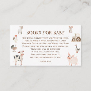 Tarjeta De Recepción Solicitud de libro de Baby Shower para animales de