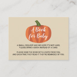 Tarjeta De Recepción Solicitud de libro de Baby Shower para calabaza ot