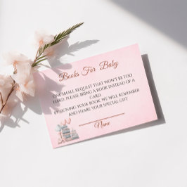 Tarjeta De Recepción Solicitud de libro de Baby Shower para Chica clási