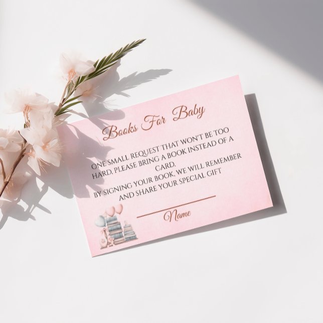 Tarjeta De Recepción Solicitud de libro de Baby Shower para Chica clási (Subido por el creador)