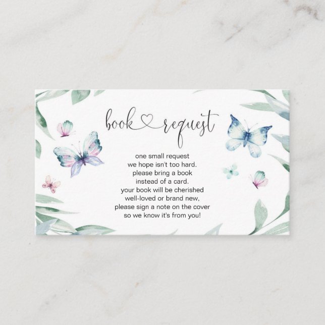 Tarjeta De Recepción Solicitud de libro de Baby Shower para Chica de ma (Anverso)