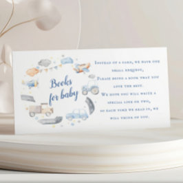 Tarjeta De Recepción Solicitud de libro de Baby Shower para coches de t