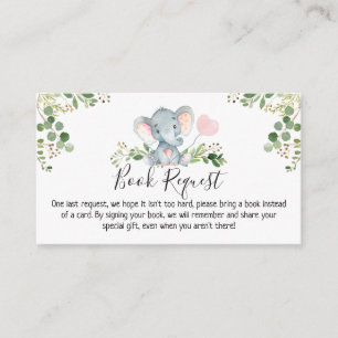 Tarjeta De Recepción Solicitud de libro de Baby Shower para elefantes r