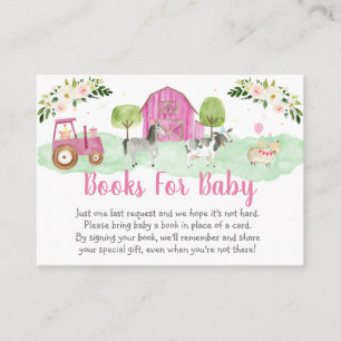 Tarjeta De Recepción Solicitud de libro de Baby Shower para granjas ros
