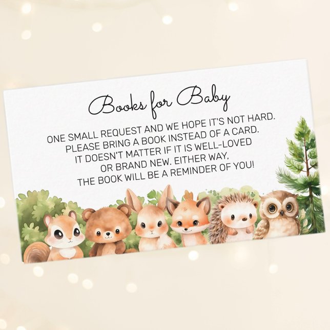 Tarjeta De Recepción Solicitud de libro de Baby Shower para la reunión  (Woodland Gathering Baby Shower Book Request Enclosure Card)