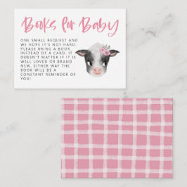Tarjeta De Recepción Solicitud de libro de Baby Shower para vaca chica