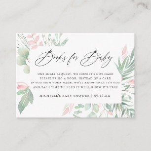 Tarjeta De Recepción Solicitud de libro de baby shower Pastel Blush Gre