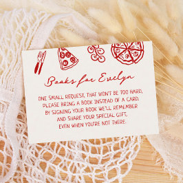 Tarjeta De Recepción Solicitud de libro de Baby Shower Pizza