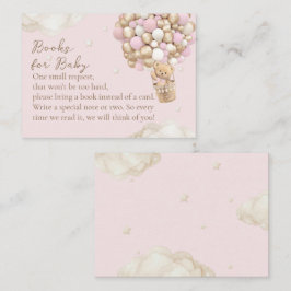 Tarjeta De Recepción Solicitud de libro de Baby Shower rosa para Chica 