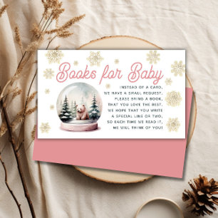 Tarjeta De Recepción Solicitud de libro de Baby Shower rosado para invi