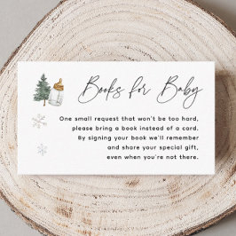 Tarjeta De Recepción Solicitud de libro de Baby Shower Snowflake Mounta