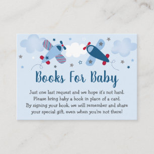 Tarjeta De Recepción Solicitud de libro de Baby Shower sobre las nubes