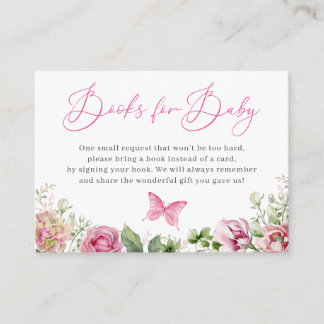 Tarjeta De Recepción Solicitud de libro de Baby Shower sobre mariposa d