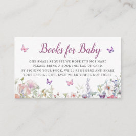 Tarjeta De Recepción Solicitud de libro de Baby Shower sobre mariposa f