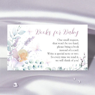 Tarjeta De Recepción Solicitud de libro de Baby Shower sobre mariposa y