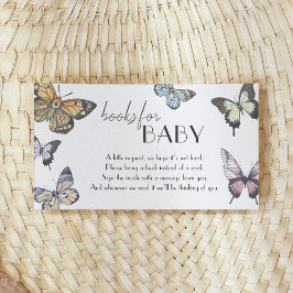 Tarjeta De Recepción Solicitud de libro de Baby Shower sobre mariposas 