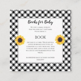 Tarjeta De Recepción Solicitud de libro de Baby Shower Sunflowers