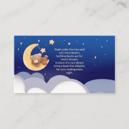 Tarjeta De Recepción Solicitud de libro de baby shower Teddy Bear Moon 