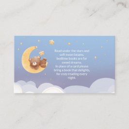 Tarjeta De Recepción Solicitud de libro de Baby Shower Teddy Bear Moon 