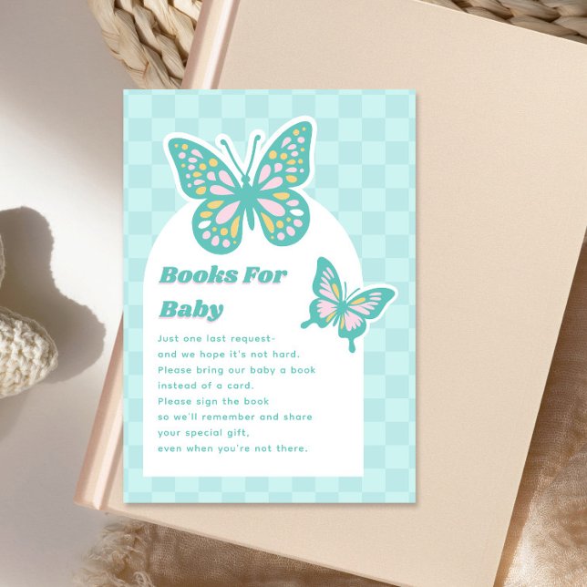 Tarjeta De Recepción Solicitud de libro de Baby Shower Verde azulado de (Subido por el creador)