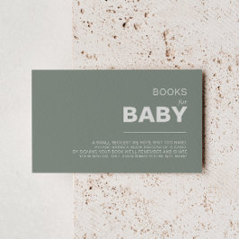Tarjeta De Recepción Solicitud de libro de Baby Shower verde minimalist